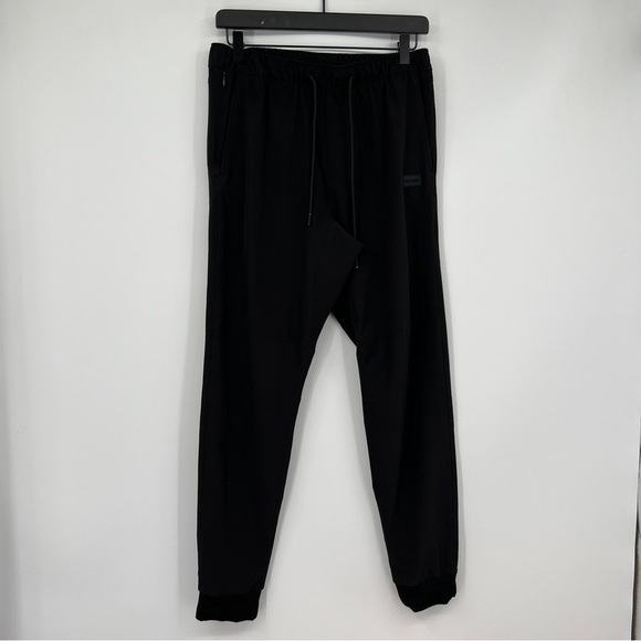 Hollister Black Script Logo California Sport Skinny Leg Jogger Knit Sweatpants - Picture 1 of 11